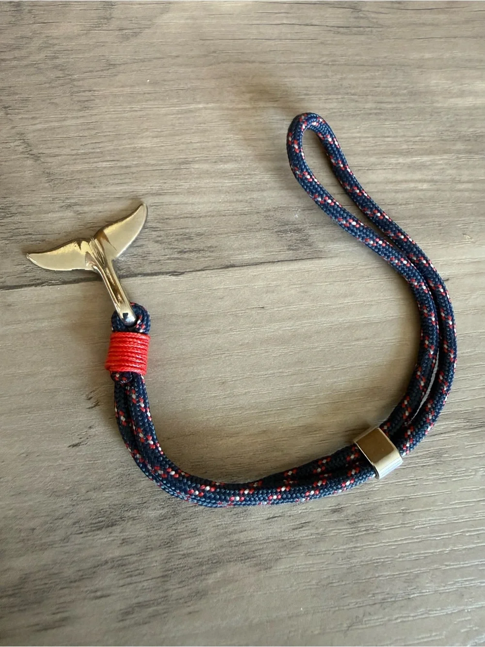 Nautical Whale Tail Bracelet Adjustable (8” long)
